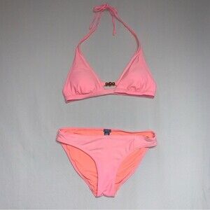 Aerie Neon Pink Super Scoop String Bikini Women’s Small Beach Pool Swim Set